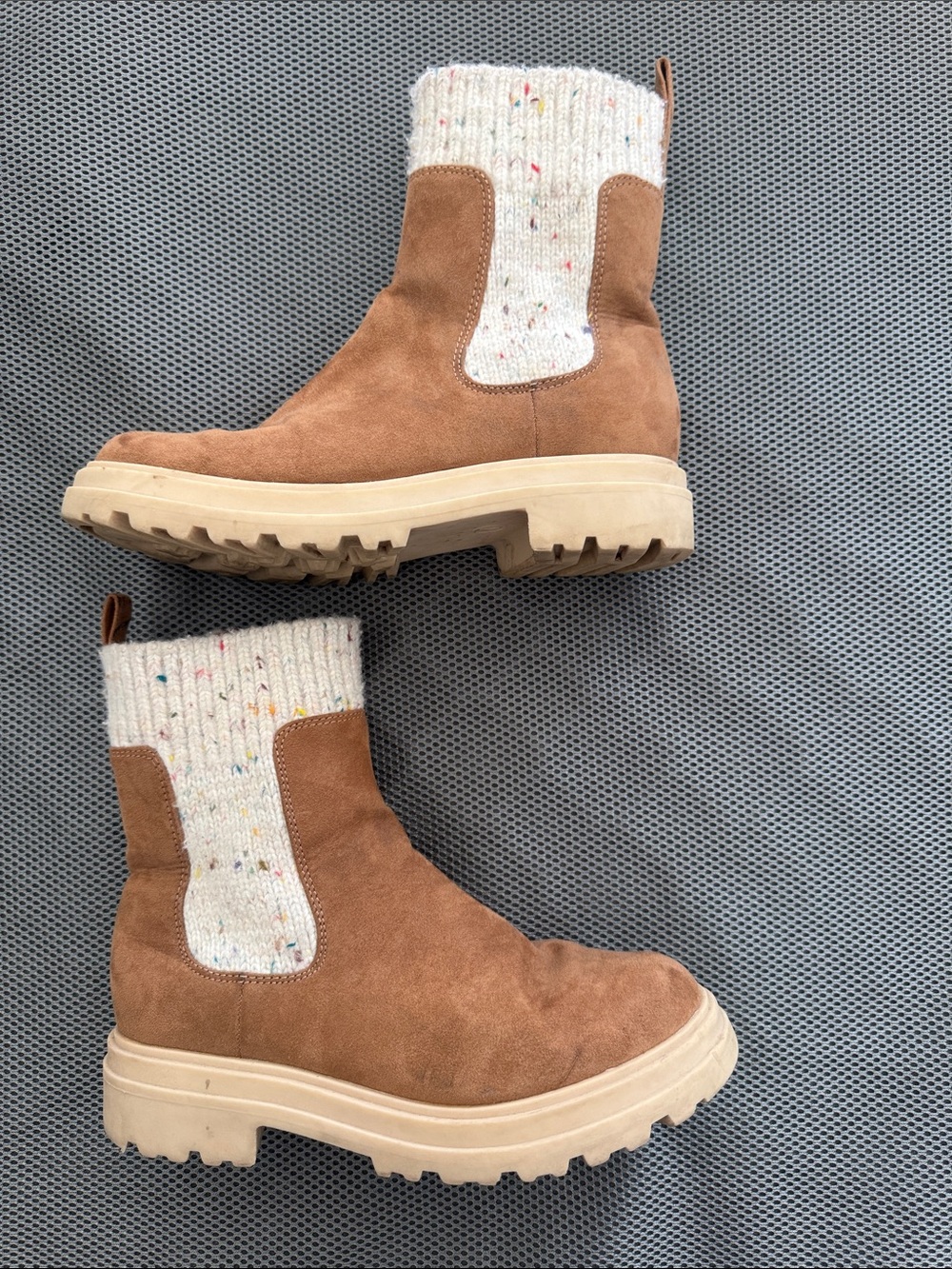 art class Brown Suede Boots with Sweater Cuff